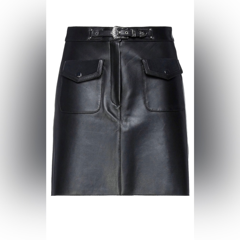 Maje Leather Skirt